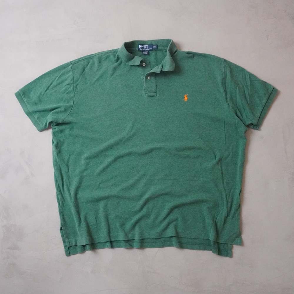 Polo Ralph Lauren Shirt XXL Mens Green Heather Short Sleeve Pony Logo Pique Polo